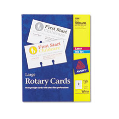 Laser/Inkjet Rotary Cards, 3"x5", 3/Sht, 150/BX, White