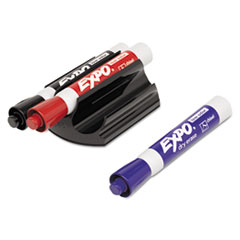 Magnetic Clip Whiteboard Eraser, Holder, 3 Markers RD/BE/BK