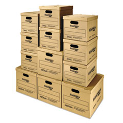 Moving Box Kit w/Lift-Off Lid, Small/Med, 12/CT, Kraft