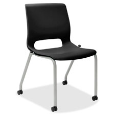 4-Leg Stack Chair, All Plastic, 23"x21"x32-1/4", Onyx