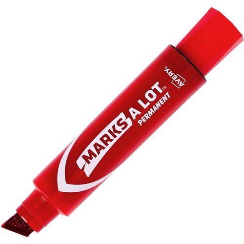 Jumbo Permanent Markers, Chisel Point, Red