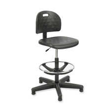 Workbench Chair, 5 Casters, 25"x25"x39-49", Black