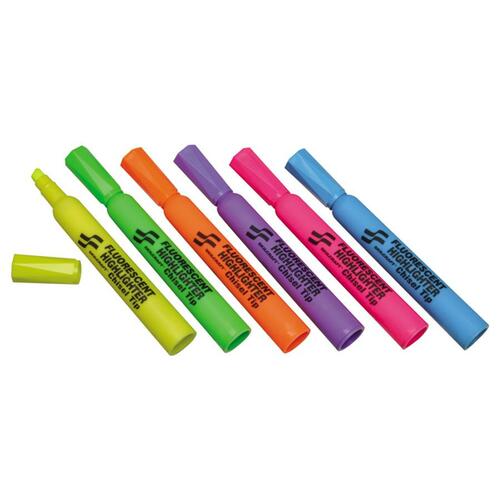 Jumbo Marker, Chisel Tip, 6/PK, Fluorescent Assorted