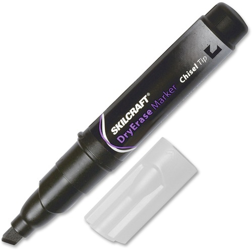 Dry-Erase Marker, Low-Odor, Chisel Tip, Black