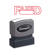 Faxed Ink Stamp,w/Blank Window,1/2"x1-5/8", Red Ink