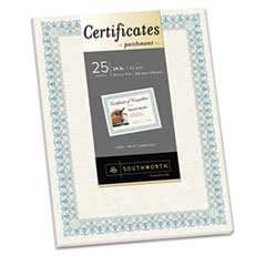 Preprinted Certificate, 24lb, 8-1/2"x11", 25/PK, IY/GN/BE