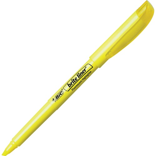 Highlighter, w/Clip, Chisel Point, Nontoxic, Yellow