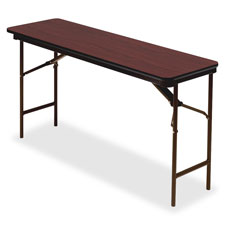 Rectangular Folding Table, Wood, 18"x72"x29", GY Laminate