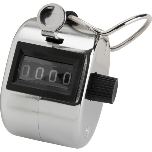 Tally Counter w/ Finger Ring, 4 Figure, Silver