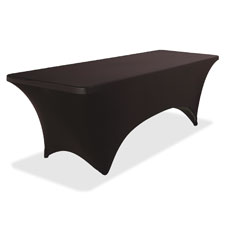 Fabric Table Cloth, Stretch, 8', 30"x96", Black