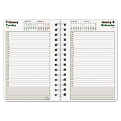 Daily Planner, Appt Sched 7am-7-30pm, 8"x5", Black