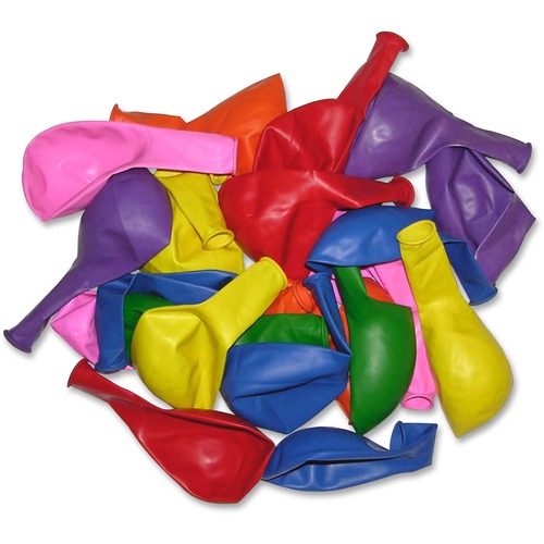 Ballons, Helium-Quality, 12" Latex, 100/PK, Assorted Bright