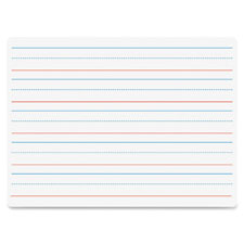 Dry-Erase Board, Ruled, 9"x12", Red/Blue
