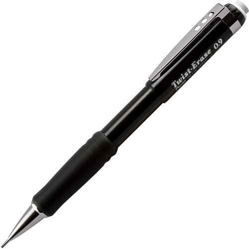 Mechanical Pencil, W/ Twist Eraser, 0.9 mm, Black