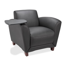 Club Chair, w/Tablet, 36"x34-1/2"x31-1/4", Black Leather